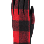 Buffalo Check Gloves - Women, Black/Red