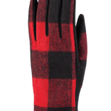 Buffalo Check Gloves - Women, Black/Red