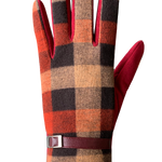 Hannah Gloves - Women, Burgundy/Black/Plaid