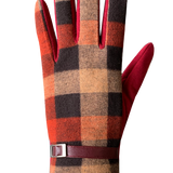 Hannah Gloves - Women, Burgundy/Black/Plaid